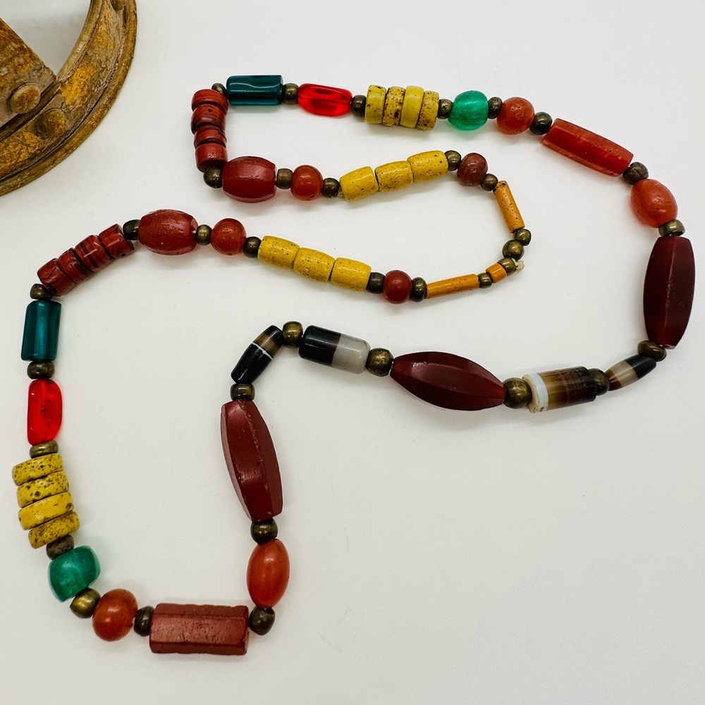 Vintage Trade Bead Colorful Necklace